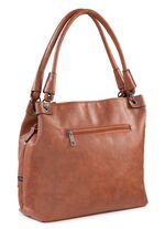 Tas met trendy decoratieve klinknagels COGNAC