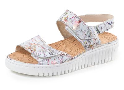 Ranger sandaal van glanzend geprint nubuckleer 