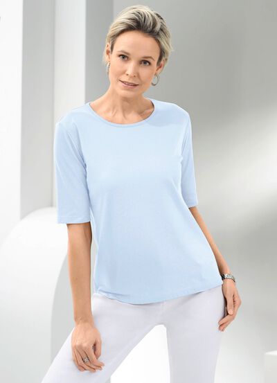 Shirt met ronde hals in 10 kleuren 