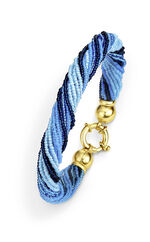 Armband met Muranoglas in blauwtinten 