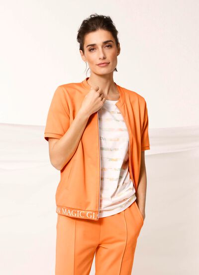 Sweatjack met geribbelde manchetten 