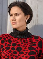 Trui met glitteraccenten ROOD-ZWART-ZILVERKLEURIG