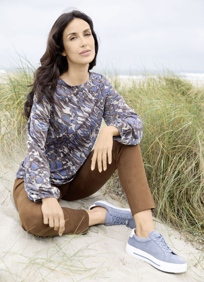 Shirt tuniek met elastische manchetten 