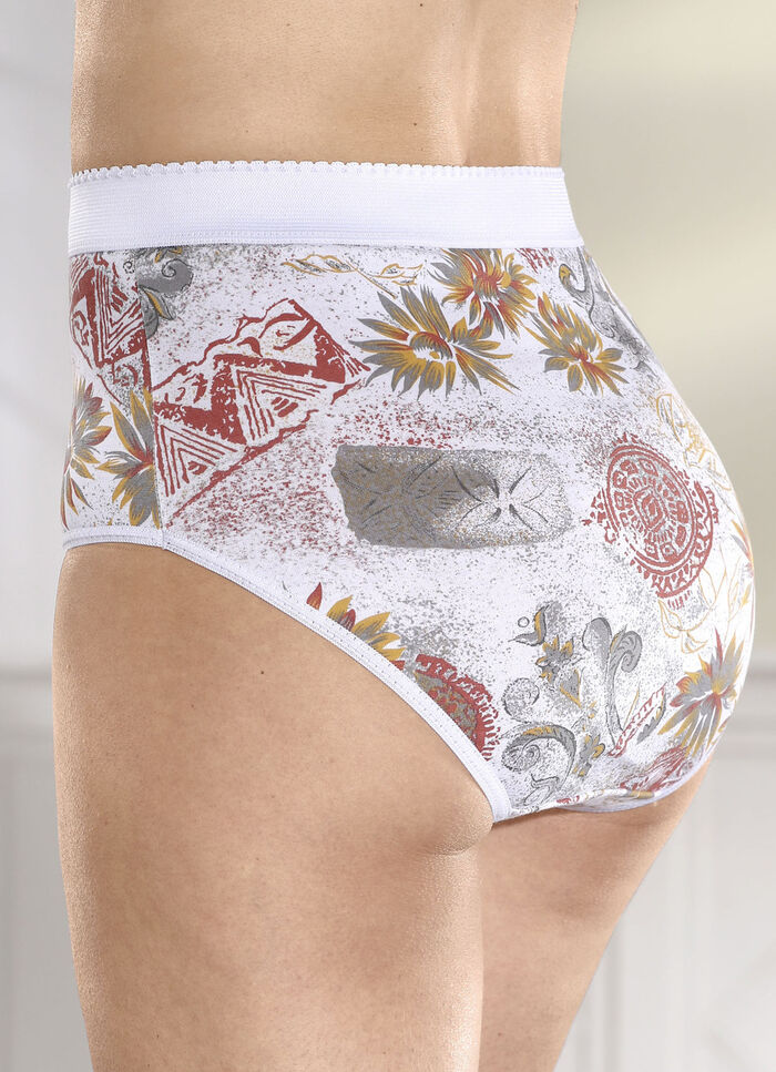 Set van vier slips met een kleurrijke print 