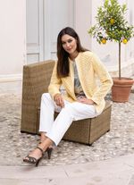 Imitatieleren blazer met uitsparingen 