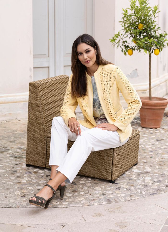 Imitatieleren blazer met uitsparingen 