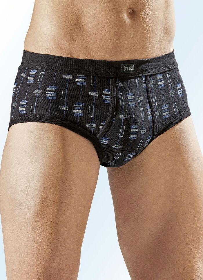Set van vier slips met gepaspelde opening, all-over patroon 