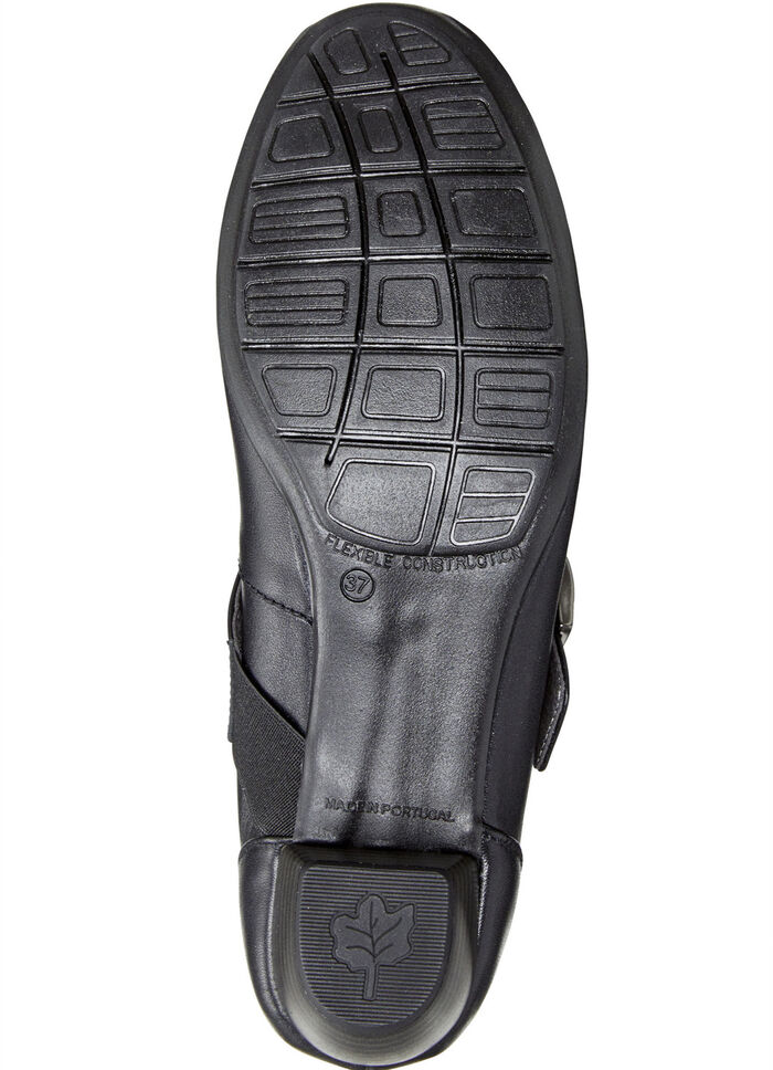 ELENA EDEN pumps met gesp van nappaleer met elastische inzet aan de zijkant ZWART