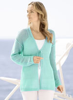 Cardigan in mesh-design AQUA