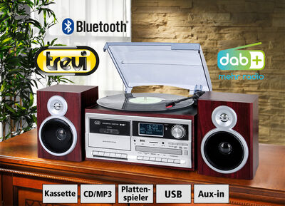 Trevi TT 1072 DAB nostalgische stereo-installatie met DAB+ 