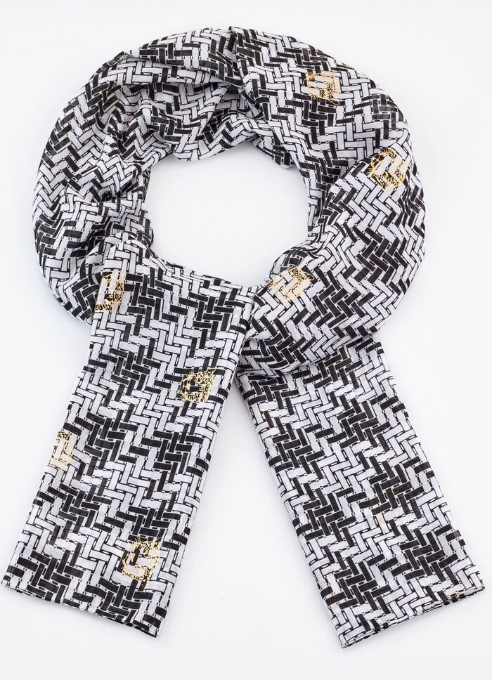 Sjaal met grafisch dessin 