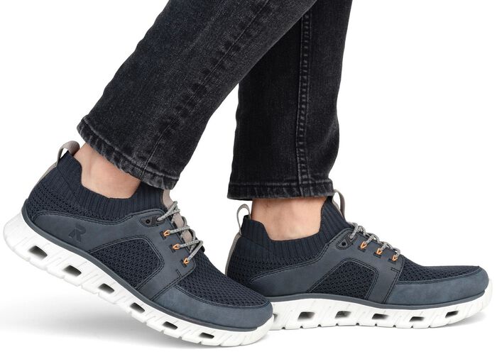 Rieker sneakers met elastische decoratieve vetersluiting DONKERBLAUW