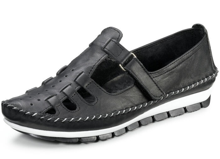 Gemini mocassinpantoffels in een zomers design ZWART