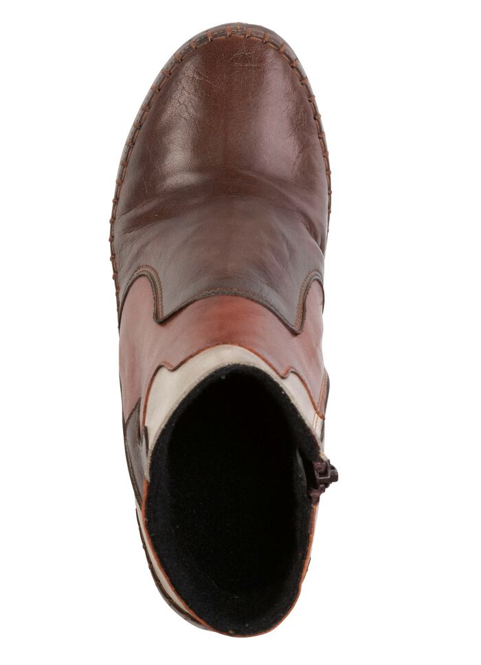 Gemini, modieuze dames enkellaarsjes, winterschoenen, breedte G, met rits BRUIN-KIEZEL