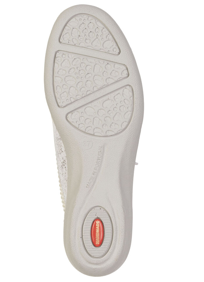 ELENA EDEN, comfortabele damespantoffels, breedte G, met uitneembaar voetbed ECRU-SILBER