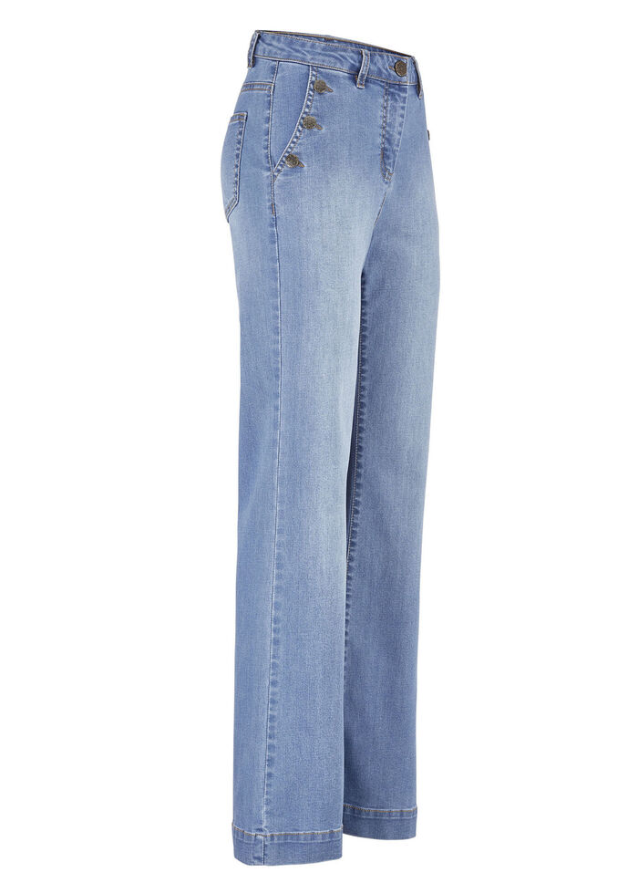 Jeans met trendy decoratieve knopen JEANSBLAU