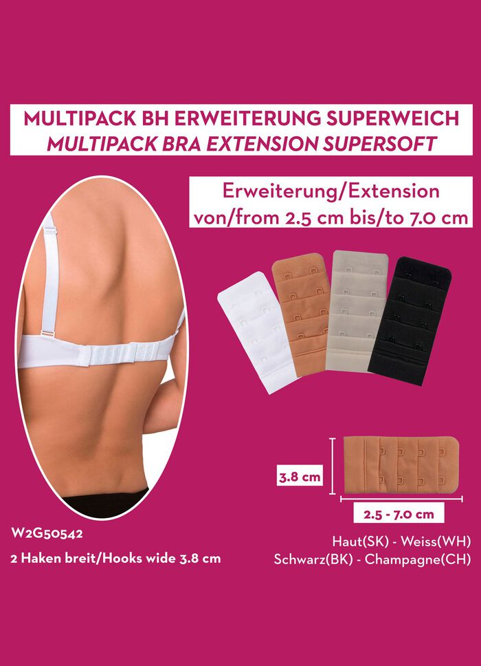 Miss Perfect Wow 2 Go vierpack bh-verlengers 1X WIT, 1X CHAMPAGNE, 1X POEDER, 1X ZWART