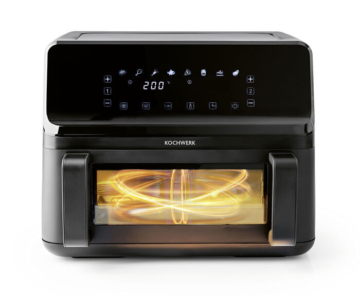 Digitale heteluchtfriteuse met touchdisplay ZWART