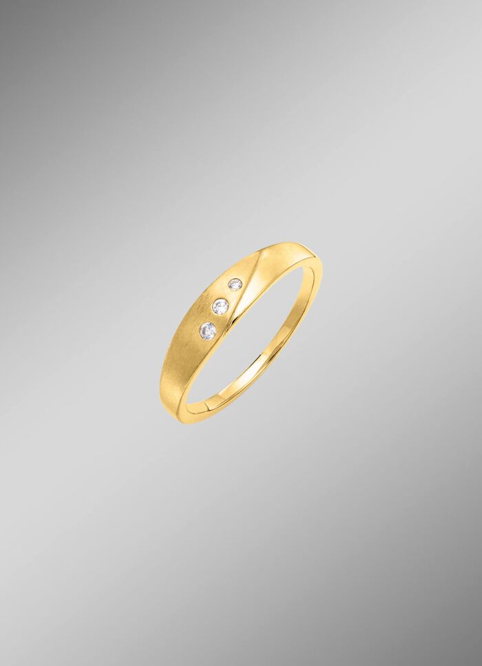 Moderne damesring met zirkonia 