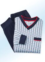 Pyjama, met V-hals en ribboorden 