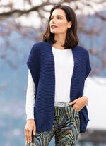 Gebreid vest met alpaca-aandeel MARINE