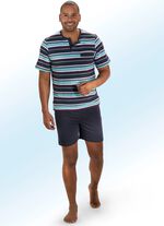 Set van twee shortys met knoopsluiting en garengeverfd gestreept ontwerp 