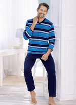 Tweepak pyjama's met V-hals en borstzakje 