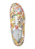 Waldläufer sneakers van gecoat textiel met bloemenprint WEISS-BUNT