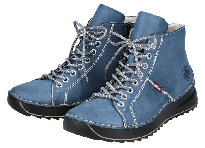 Rieker, sportieve dameslaarzen, winterschoenen, met rits BLAUW
