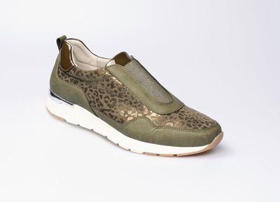 Modieuze stretch sneaker in luipaardlook 