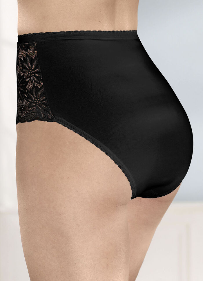 Vierpack slips met elastische kanten bloemenprint 