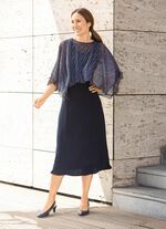 Jurk, 2 stuks. met afneembare ponchohoes 