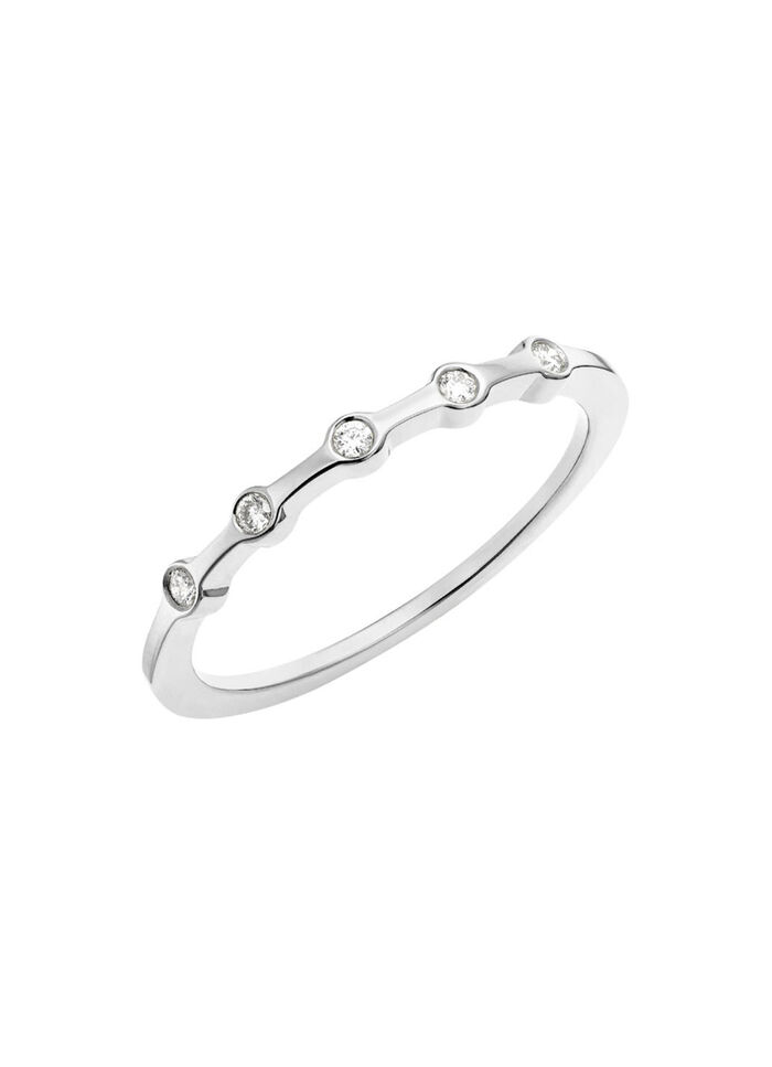 Luxe damesring in witgoud met diamanten 