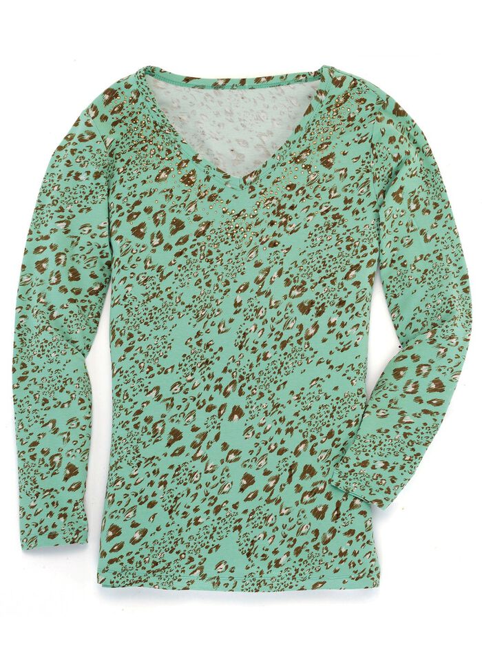 Overhemd met allover patroon in 2 kleuren SALIE BRUIN ECRU