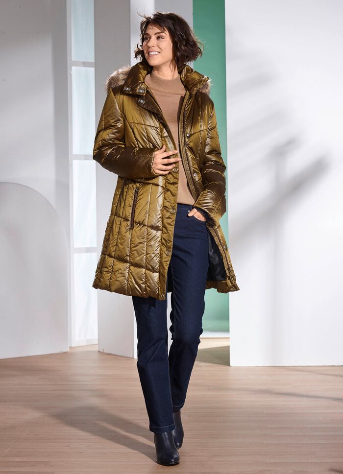 Korte jas met elastische windjackmouwen 