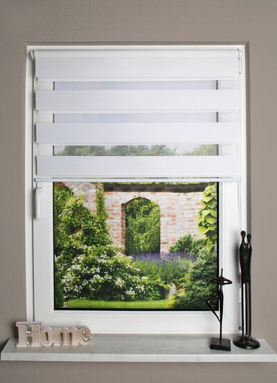 Kettingbediend rolgordijn met klembeugels 