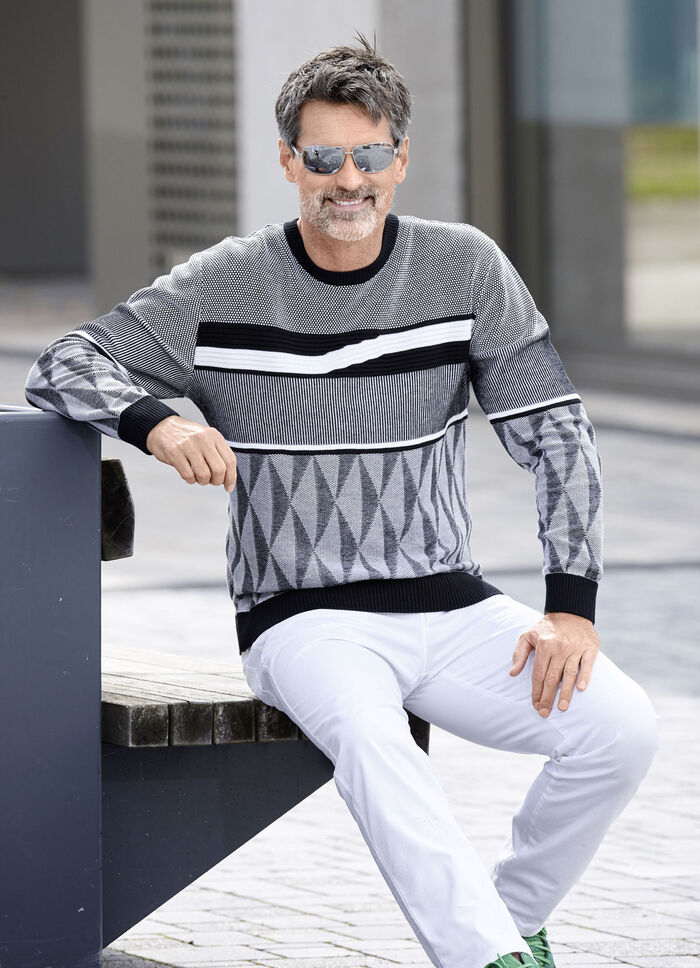 Trui met ronde hals ZWART-WIT