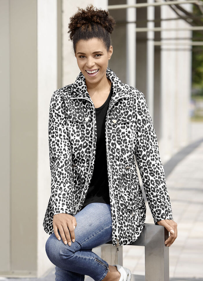 Jas met trendy roofdierbont-design 