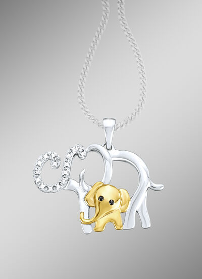 Olifant hanger met 3 diamanten 