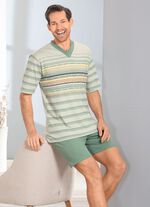 Shorty met V-hals en geprint motief op de voorkant 