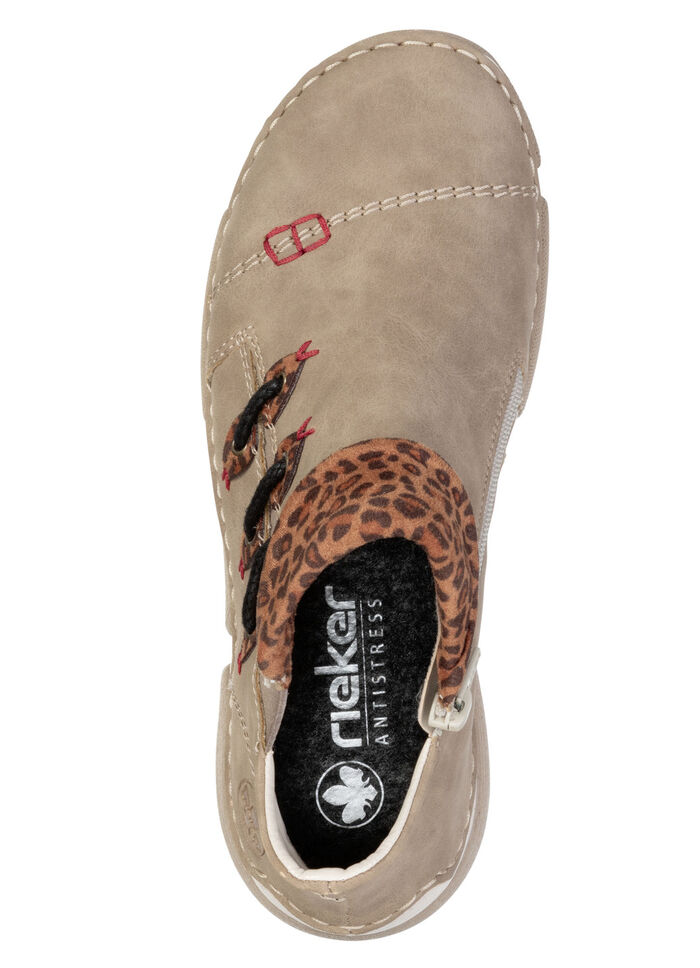 Rieker, trendy dameslaarzen, winterschoenen, met rits TAUPE-BRUIN