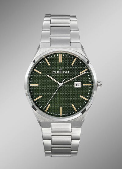 Dugena quartz herenhorloge met roestvrijstalen bandkast 