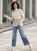 Jeans met modieuze beenwijdte JEANSBLAUW