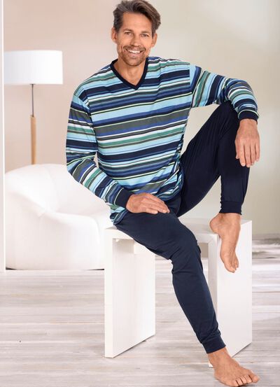 V-hals pyjama met manchetten 