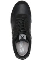 Sneakers met veters en uitneembaar voetbed van textiel ZWART