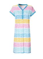 Nachthemd met korte mouwen en knoopsluiting 