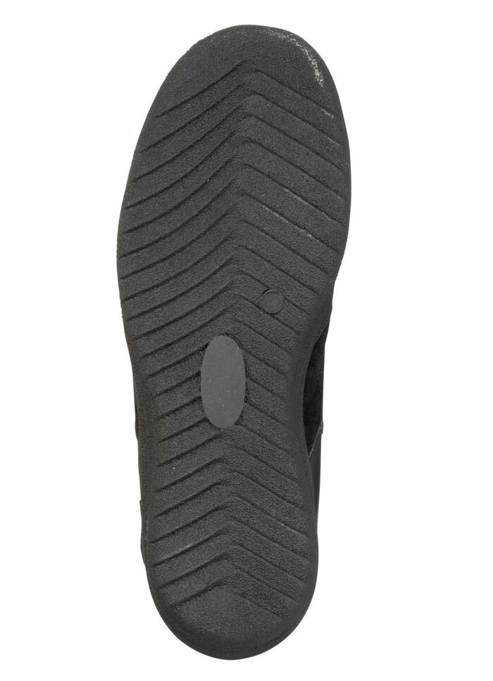 ELENA EDEN, gevoerde dames enkellaarsjes, winterschoenen, breedte H, met lamsvacht ZWART