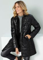 Korte leren jas met binnenzak 