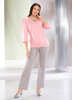 Overhemdblouse met doorlopende knoopsluiting in 2 kleuren 