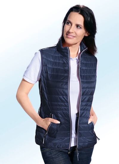 Functioneel vest met contrasterende biezen 